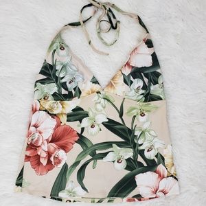 Tommy Bahama Swimsuit Halter Top Tankini Floral Tropical Print size S